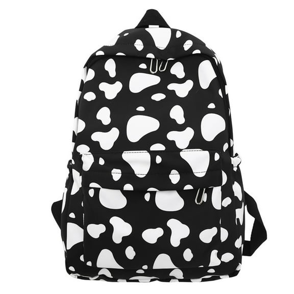 Cow Print Backpack, Nylon Backpack, Large Capacity Adjustable Strap Casual Backpack, Lightweight Durable Water-Resistant Material for Everyday Use