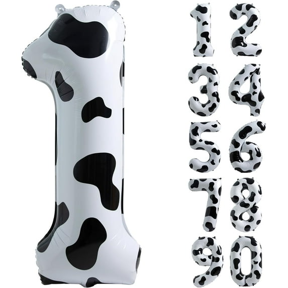 Cow Print Balloon Birthday Decorations Supplies,40 inch Number 1 Balloon | Cowgirl Theme Number Balloons for 1st Birthday Party | Farm Barn Decor for kids