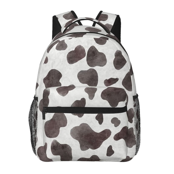 Cow Print Black And White Cow Backpack Lightweight Rucksack Travel Bag for Men and Women