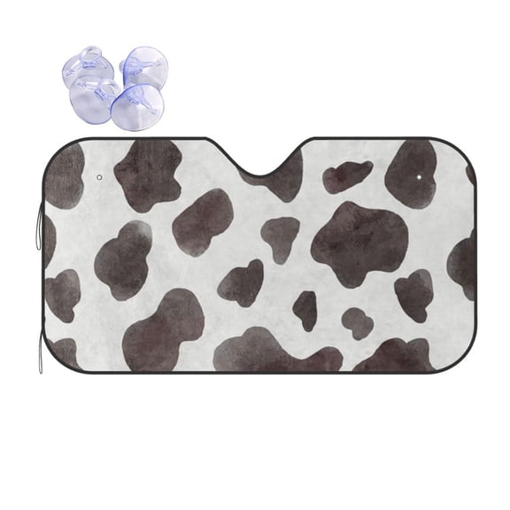 Cow Print Black And White Cow Car Windshield Sun Shade Universal Fit Auto Sun Visor Protector