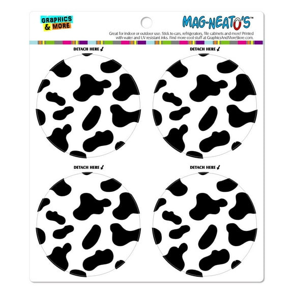 Cow Print Black White MAG-NEATO'S(TM) Car/Refrigerator Magnet Set