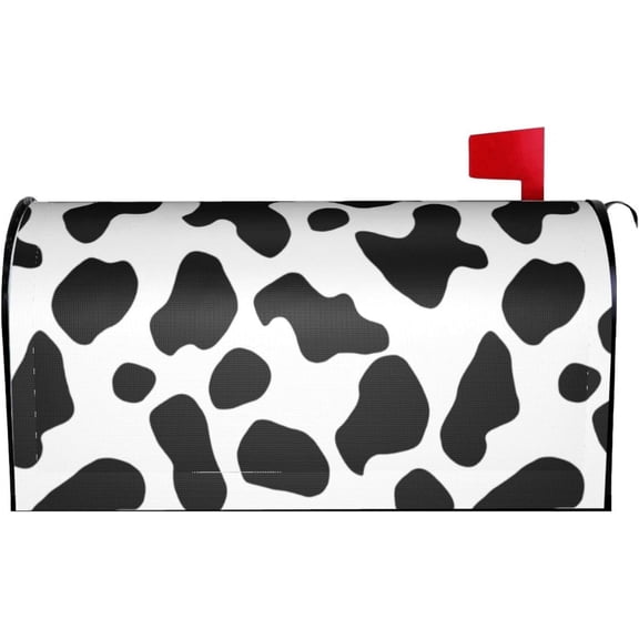 Cow Print Black and White Magnetic Mailbox Covers, Mail Wraps Garden Yard Home Decor for Outdoor Standard Size 21x18 in