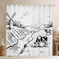 thumbnail image 1 of Cow Print Blackout Curtains,Black And White Hand Drawn Style Window Curtains Drapes Farmhouse Bedroom Decor,Cute Milk Cow Print Curtains,Countryside Farm Animals Darkening Curtains,38"X54", 1 of 5