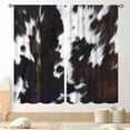 thumbnail image 1 of Cow Print Curtains, Rustic Farm Brown Cowhide Cow Printed Pattern Western Curtains for Bedroom Living Room Kitchen Highland Cow Skin Fur Window Treatments Drapes 2 Panel, 84"x63" Inch, 1 of 5