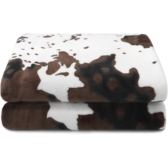 Cow Print Blanket Animal Brown Black Milky White Throw Blankets,Cow Print Blanket for Kids Adults, Soft Cow Blankets and Throws Cowhide Decor for Couch Sofa Bed 40"×50"