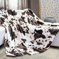 thumbnail image 1 of Cow Print Blanket Flannel Fleece Twin Size Blankets and Throws Fuzzy Lightweight Warm Cozy Black Cow Blankets Soft Microfiber Couch Sofa Throw Blanket Gift for Adults All Seasons 60" x 80", 1 of 6