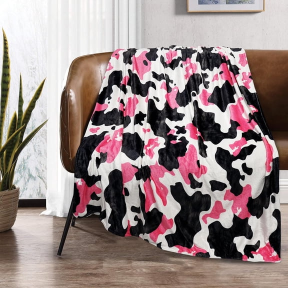Cow Print Blanket Soft Cozy Lightweight Throw Blanket for Couch Sofa Bed Living Room Home Decor for Boys Girls Kids Adults Gift 50x60 inch