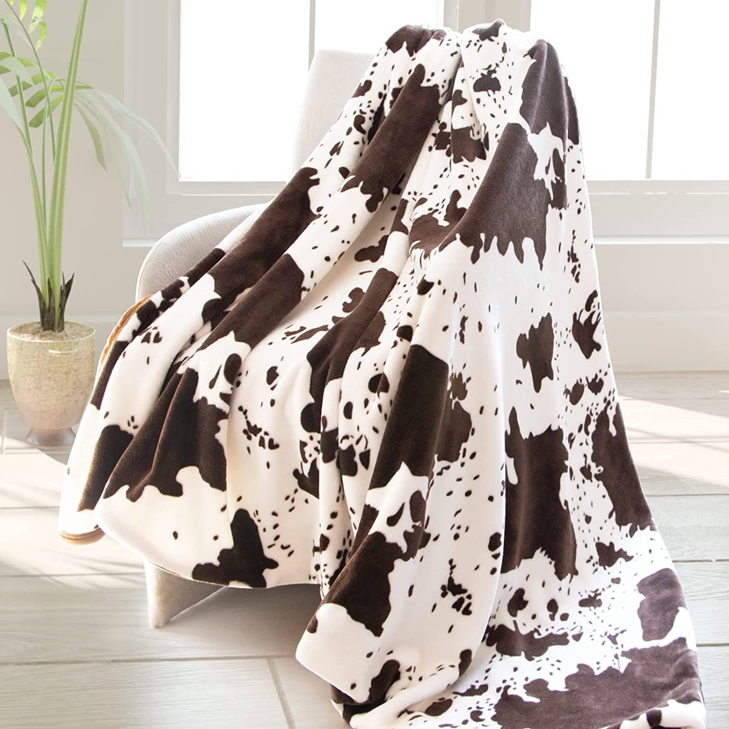 Cow Print Blanket Soft Fleece Flannel Cozy Cute Blankets Warm