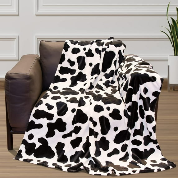 Cow Print Blanket Soft Warm Plush Cow Blankets and Throws Lightweight Fleece Throw Blankets with Cow Print Couch Bedroom Living Room Camping Travel Blanket 50x60 inch Perfect Cow Gift Kids Adults