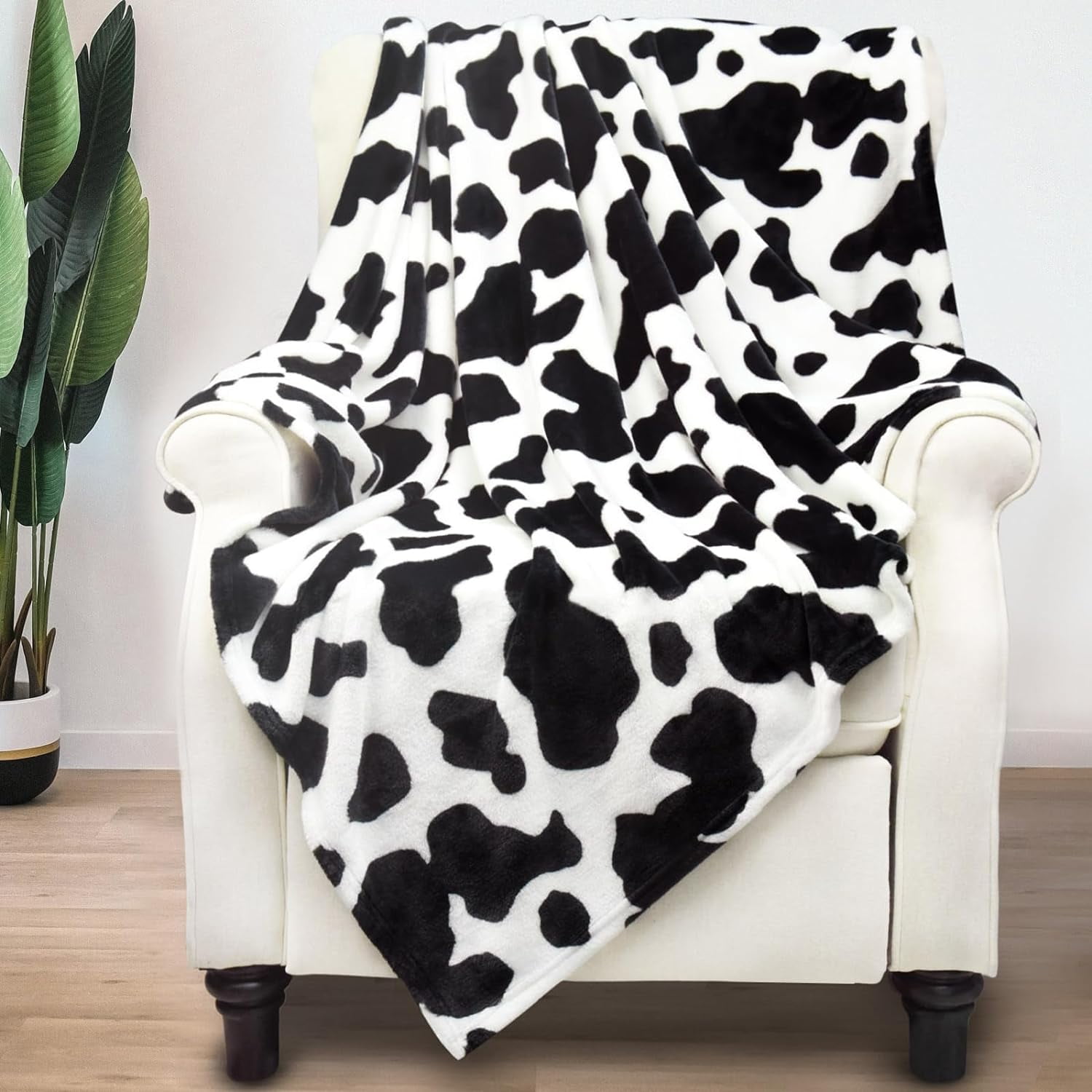Cow Print Blanket Western Highland Cow Blanket Soft Cowhide Blankets