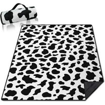 Cow Print Blankets Waterproof Foldable 60"x80",Cow Print Portable Outdoor Picnic Mat Water Resistant for Grass,Padded Lawn & Park Blanket for Camping,Cow Print Stuff