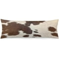 thumbnail image 1 of Cow Print Body Pillow Cover Brown Cowhide Western Farmhouse Long Pillow Case Protector Hidden Zippered Pillowcase Decorative Soft Rectangle Bed Pillowcases for Bedroom,Couch,Sofa,Home Gifts 20"x54", 1 of 6