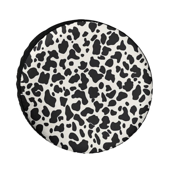Cow Print Camping Spare Tire Cover Farm Animal Cow Weatherproof Wheel Protectors Universal Fit for Trailer SUV Truck Camper Travel Trailer 12inch