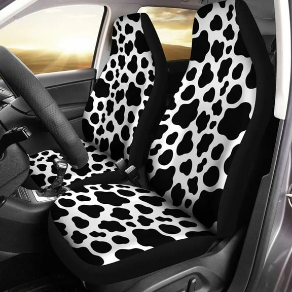 Cow Print Car Seat Covers 144730 Pack of 2 Universal Front Seat Protective Cover