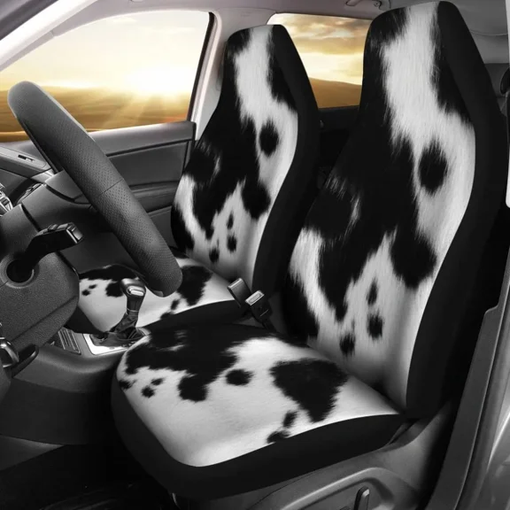 Cow Print Car Seat Covers 144730 Pack of 2 Universal Front Seat Protective Cover