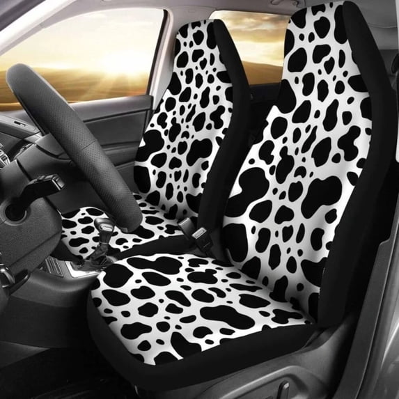Cow Print Car Seat Covers 144730 Pack of 2 Universal Front Seat Protective Cover