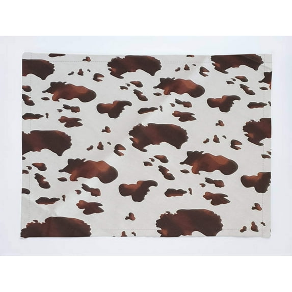 Cow Print Cotton Dinner Table Placemats Holiday Home Decoration 13" x 19" (Pack of 4)