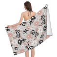 Cow Print Cowboy Hat Boots Flower Quick Dry Beach Towel, Bath Towels