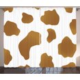 thumbnail image 1 of Ambesonne Cow Print Curtains 2 Panel Set, Brown Spots on Cow, 108" x 90", White Brown, 1 of 3