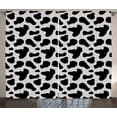 thumbnail image 1 of Ambesonne Cow Print Curtains 2 Panel Set, Cow Hide Black Spots, 108" x 96", Charcoal Grey White, 1 of 3