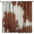 thumbnail image 1 of Cow Print Curtains,Cowhide Curtains Rustic Farm Western Brown Cow Pattern Blackout Print Rod Pocket Window Drapes for Bedroom Living Room 52x84in, 1 of 6