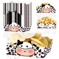 Cow Print Disposable Paper Food Trays 24pcs Perfect Party Decorations
