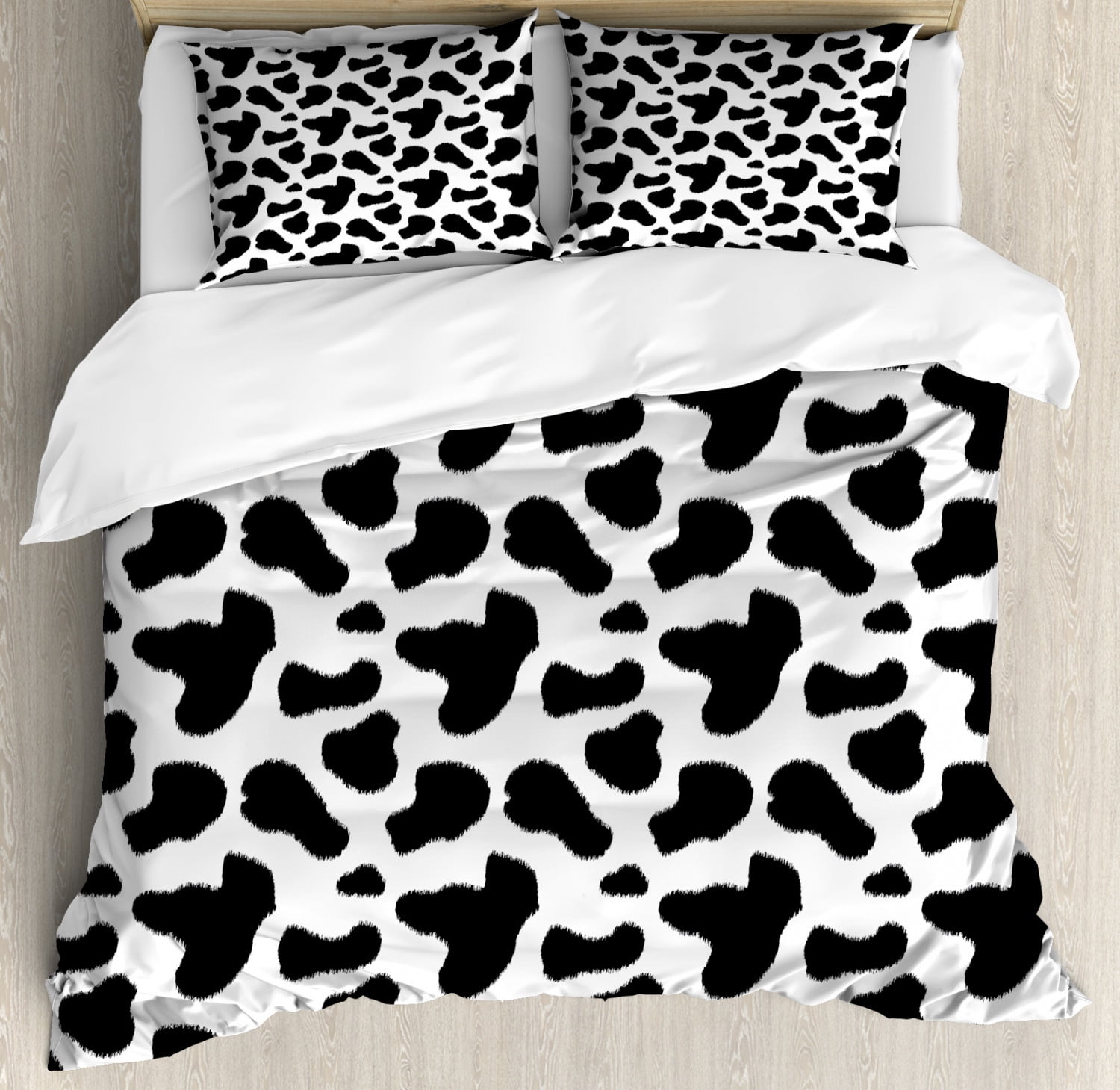 Cow Print Duvet Cover Set Queen Size, Cow Hide Pattern with Spots Farm ...