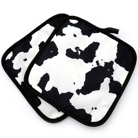 Cow Print Extra Large Pot Holders 2 PACK, Potholders and Hot Pads for Cow Print Kitchen Sets for Home, Cute Kitchen Set