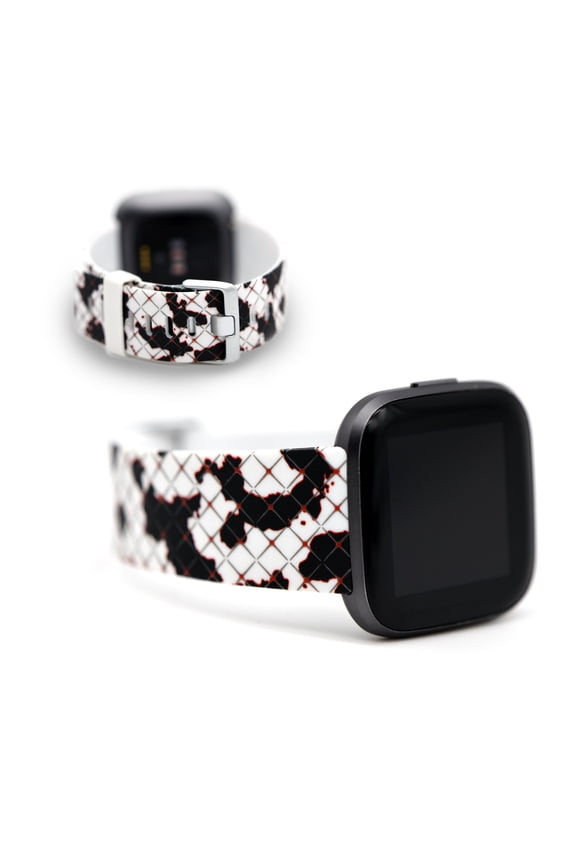 Cow Print FitBit Versa 2 Bands for Men, Red Cow Print Replacement Fit Bit Versa Lite Bands with Animal Print