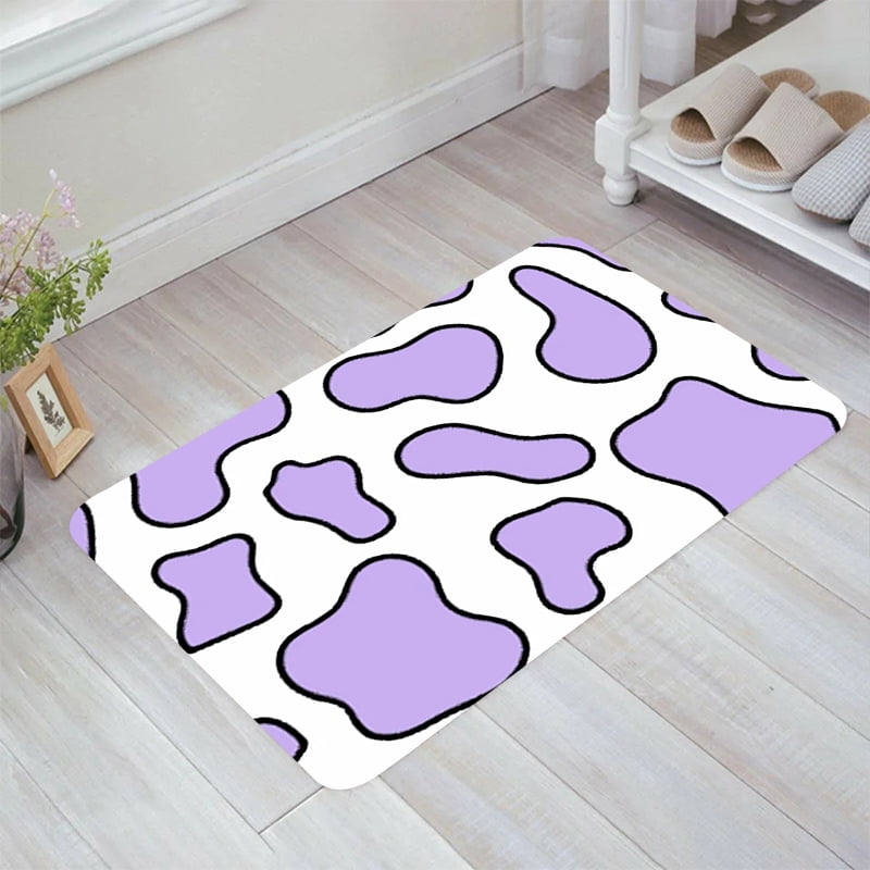 Cute Cow Floral Print Floor Mat