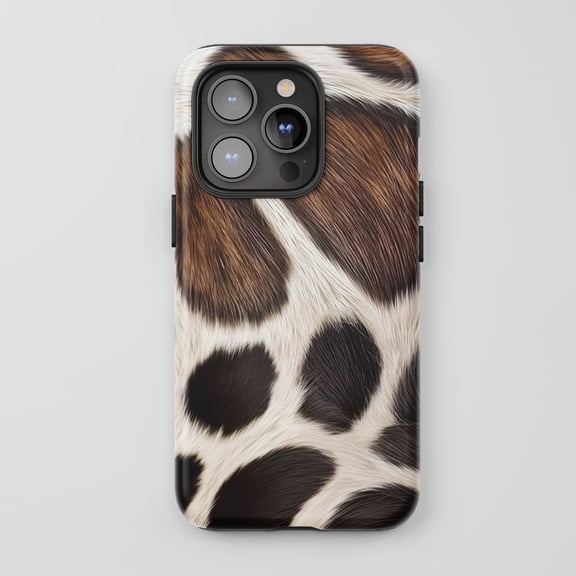 Cow Print For iPhone Phone Case Realistic Animal Print Brown Black White