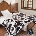 thumbnail image 1 of GARVEE Heated Electric Blanket Full Size,72"x84" Cow Print Fast Heating Blankets with LCD Controller,10 Heat Settings&1-12H Time Settings Auto Off,Black Brown, 1 of 9