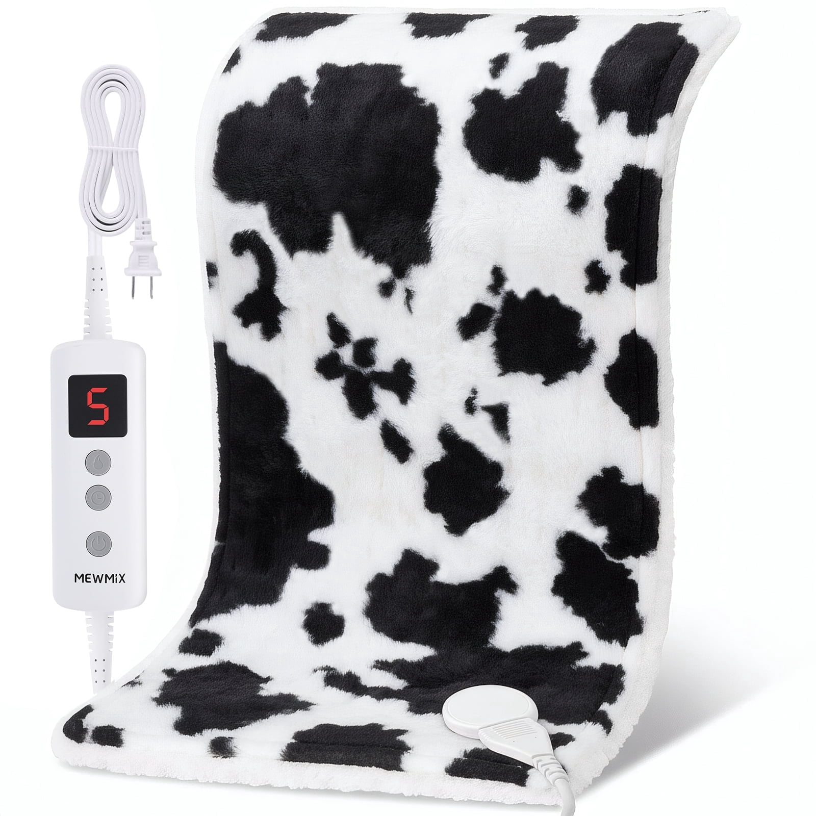 Cow Print Heating Pad for Back Period Cramps Neck Shoulder Pain Relief Portable Electric Heat Pads Cow Stuff Gifts Ideas, Funny Useful Self Care Christmas Birthday Gift for Women Mom Her Adults Teens