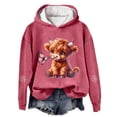 thumbnail image 1 of Cow Print Hoodie Western Holiday Graphic Pullover Sweatshirt Cozy Top, 1 of 3