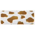 thumbnail image 1 of Cow Print Kitchen Mat, Brown Spots on a White Cow Skin Abstract Art Cattle Fur Farm Animals Cowboy Barn, Plush Decorative Kitchen Mat with Non Slip Backing, 47" X 19", White Brown, 1 of 1