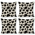 thumbnail image 1 of Cow Print Linen Throw Pillow Covers Decorative Pillow Cases 18x18 inch Cushion Case Set of 4 Couch Pillows Cover for Sofa Bedroom Living Room Car, 1 of 8