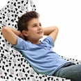 thumbnail image 1 of Cow Print Lounger Chair Bag, Animal Cow Hide Pattern Doodle Cartoon Drawing Farming Husbandry, High Capacity Storage with Handle Container, Lounger Size, Black White Lilac, by Ambesonne, 1 of 5