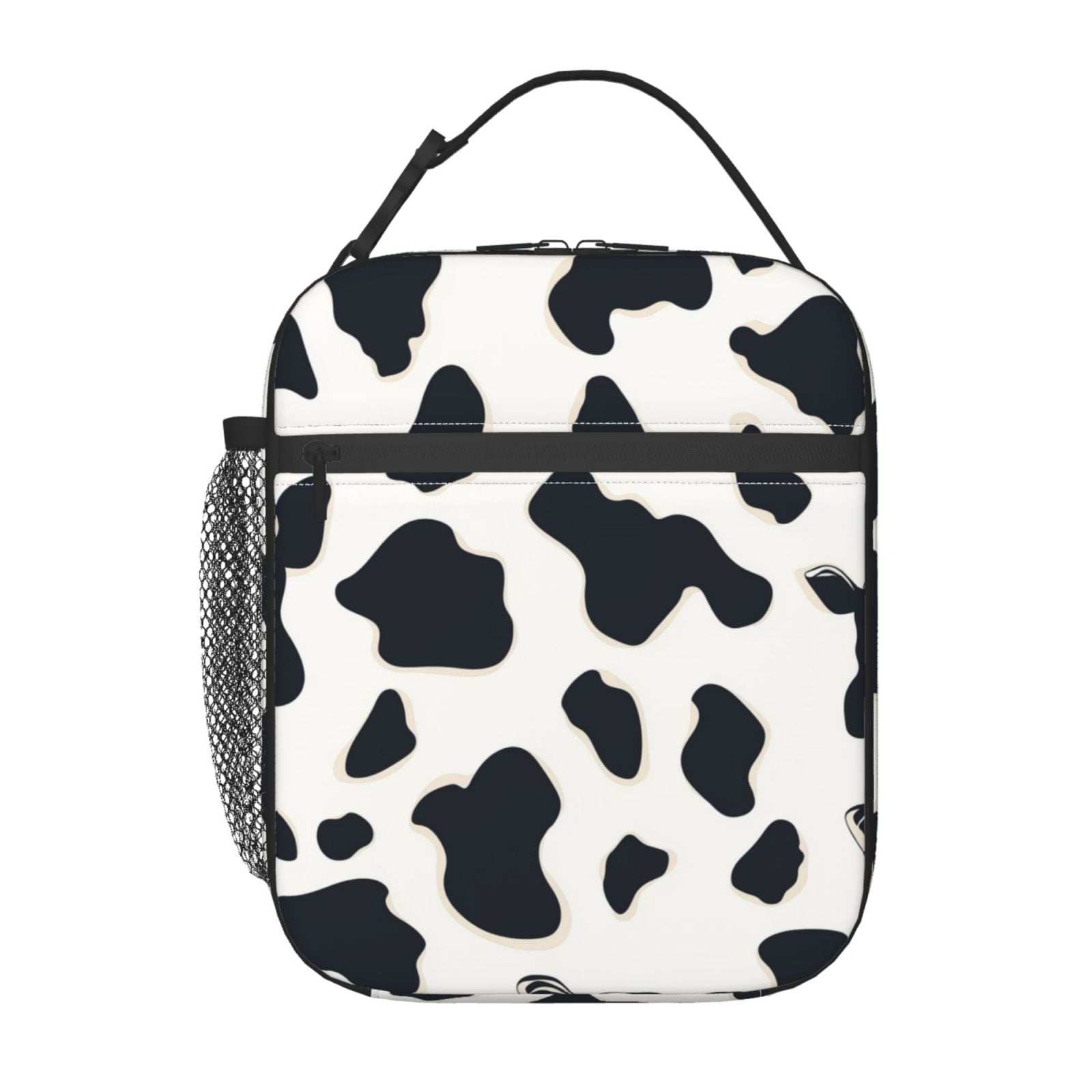Cow Print Lunch Box Reusable Portable Lunch Bag Tote Bag for Work Picnic Hiking