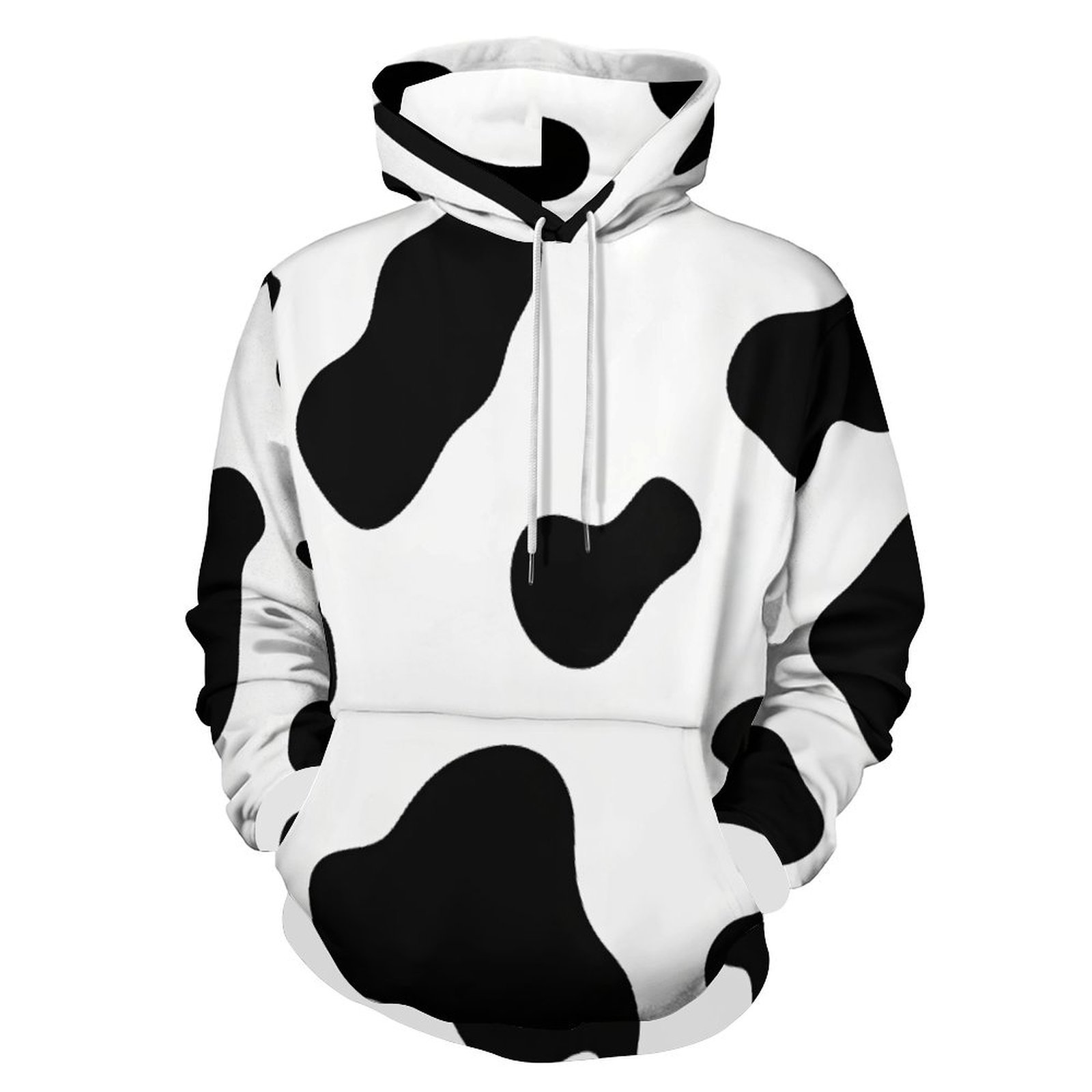 Black And Blue Cow Print Men's Hoodie