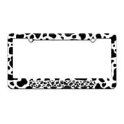 Cow Print - Milk Love - License Plate Tag Frame - Cow Spots Print Design