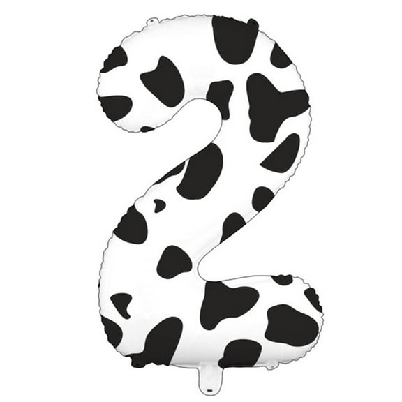 Cow Print Number Balloon, Farm Barn Theme Birthday Decoration, Giant Self-Sealing Aluminum Foil Balloon, for Kids Adults Party Supplies