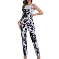 thumbnail image 1 of Cow Print Overalls for Women Animal Pants Fall Jumpsuits Bibs Coveralls(Black and White Cow,2XL), 1 of 9