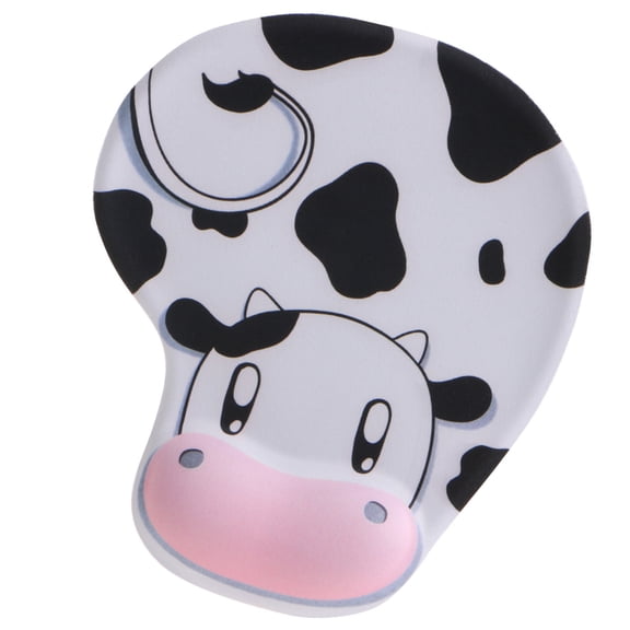 Cow Print Pad With Ergonomic Gel Wrist Pad, Smooth Surfacing For Precise Control Rubber Backing Mousepad