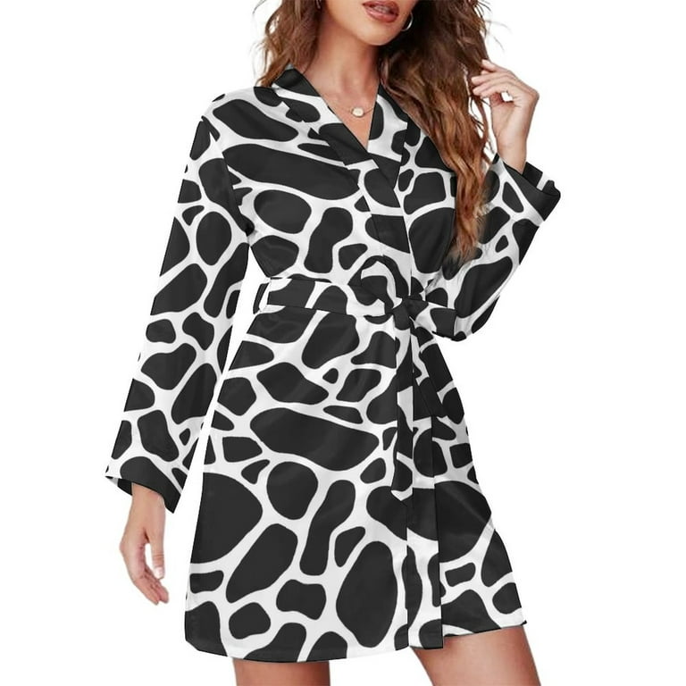 Cow Print Pajamas for Women Nightgown Sleepwear Long Sleeved Nightshirt Spring Autumn Winter Nightdress M Walmart