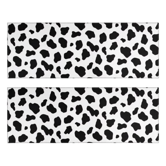 Cow Print Pattern Anti Fatigue Kitchen Rugs Set Of 2, Non Slip Washable Decorative Floor Mats for Sink Laundry and Home Use, 17"x47"