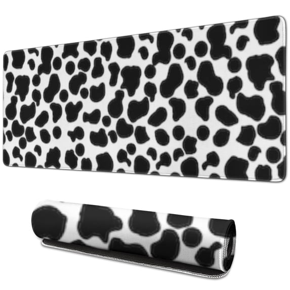 Cow Print Pattern Extended Large Mouse Pad, Keyboard Mouse Pad with Non ...