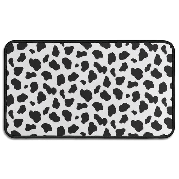 Cow Print Pattern Non Slip Washable Indoor Door Mat, Decorative Entry Rug for Entrance Bedroom Kitchen Bathroom, 30"x17"