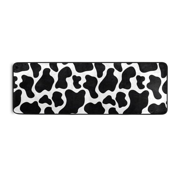 Cow Print Pattern Runner Rug 24x72 Inch Cushioned Non Slip Soft Absorbent Floor Mat