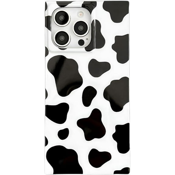 Cow Print Phone Case for iPhone 14 Pro 2022 Cute Retro Edge Trunk Design Slim Glossy Sleek One Piece Strong Protective Cover(iPhone 14pro 6.1",Cow Pattern)
