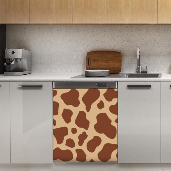 Cow Print Pictures Dishwasher Magnet Cover Decorative Sticker for Home Cabinet Kitchen 23" x26"